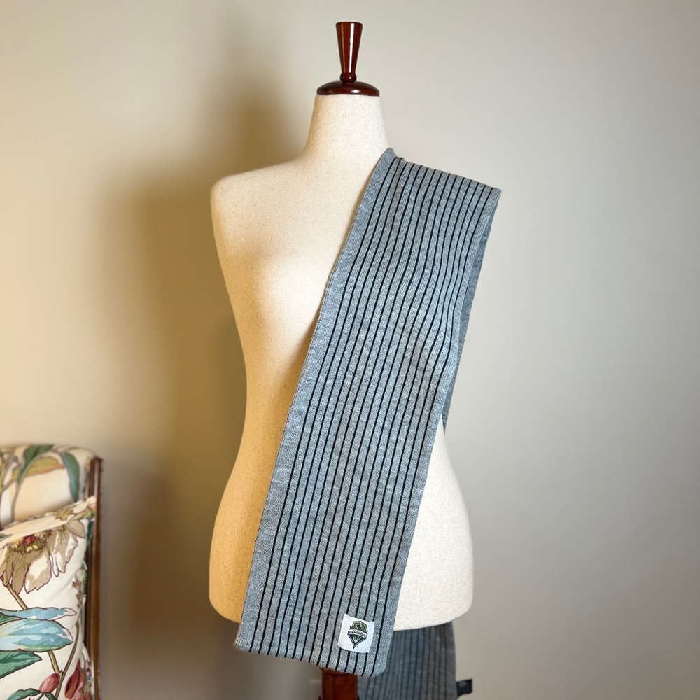 Seattle Sounders Knit Scarf, Grey with Black stripes